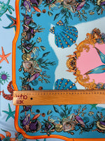 Ocean Print Spandex Fabric by the Metre - Whotex Fabrics London