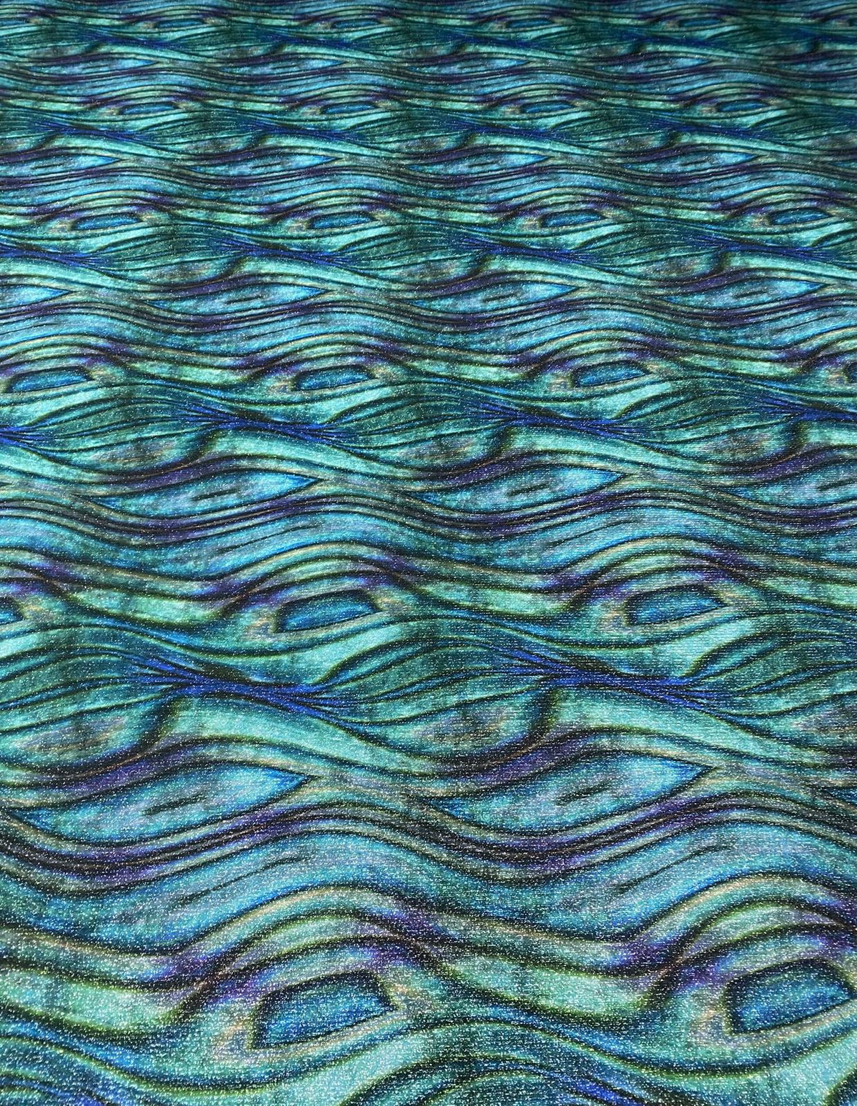 Ocean Ripple Shimmer Lurex Fabric by the Metre - Whotex Fabrics London