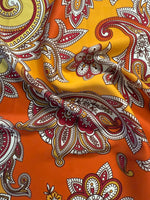 Orange & Pink Paisley Fabric by the Metre – Vibrant Design - Whotex Fabrics London