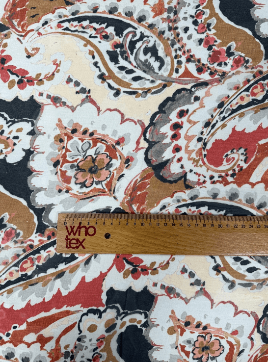 Paisley Print Chiffon Fabric by the Metre - Whotex Fabrics London
