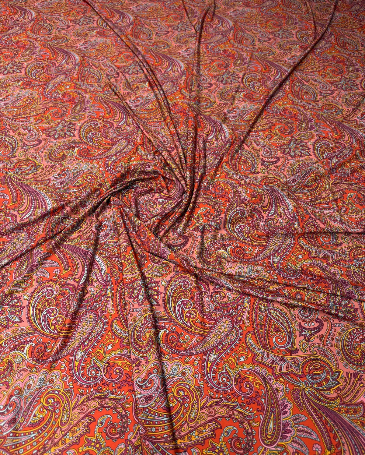 Paisley Print Stretch Spandex Fabric by the Metre - Whotex Fabrics London