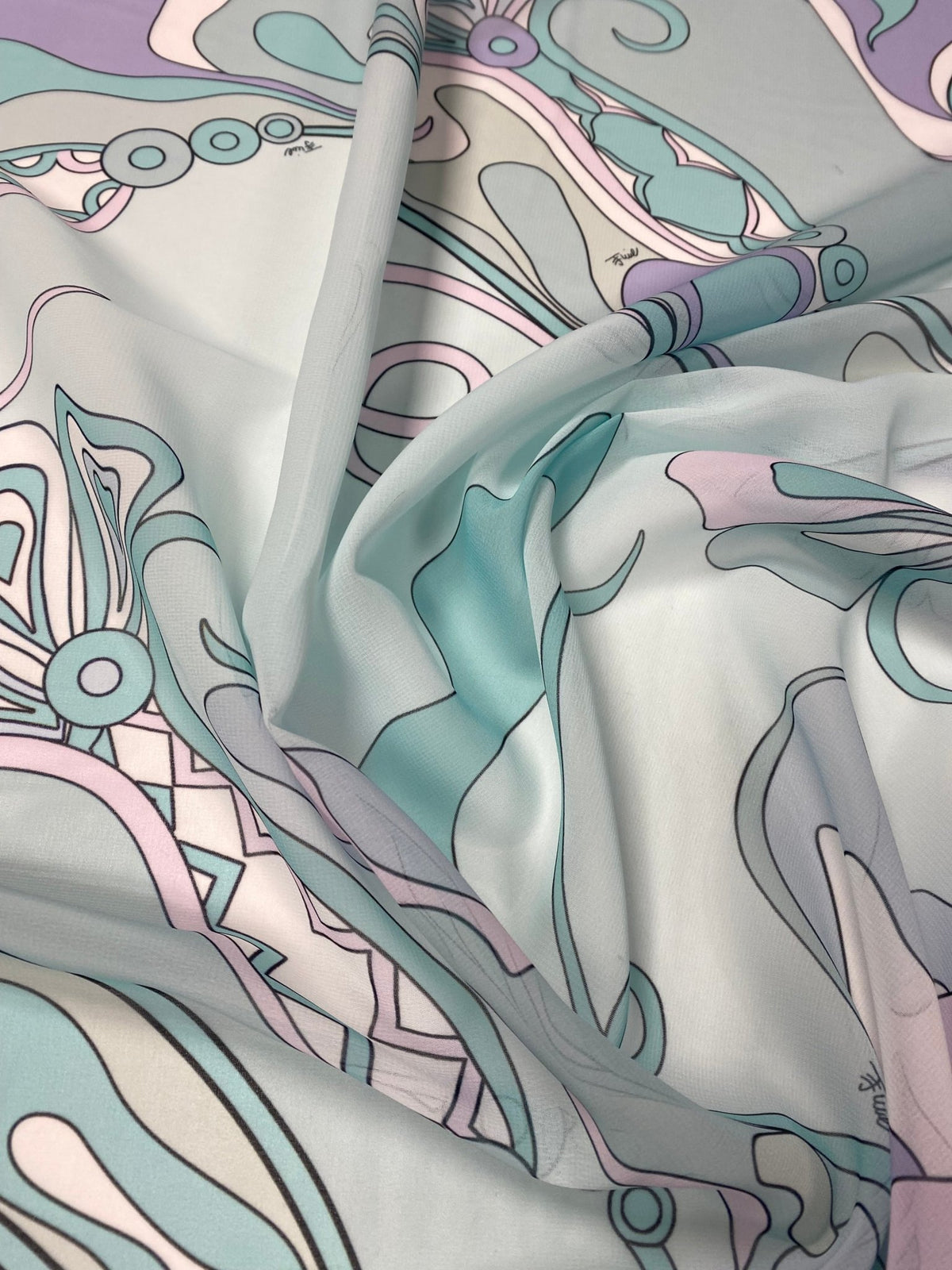 Pastel Abstract Print Chiffon Fabric Sold by the Metre - Whotex Fabrics London