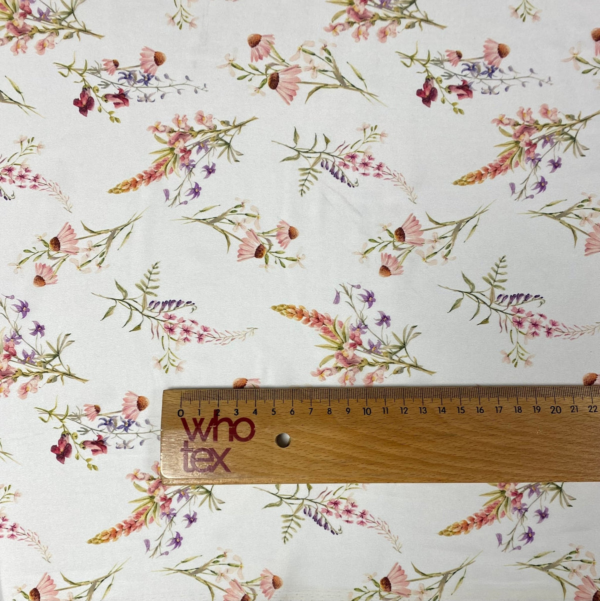 Pastel Floral Fabric – Soft Pink & Purple Blossoms - Whotex Fabrics London