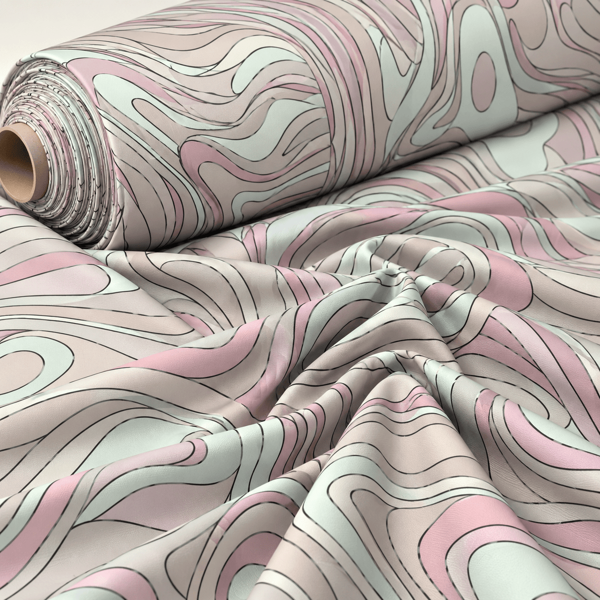 Pastel Marble Swirl Fabric by the Metre - Whotex Fabrics London
