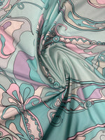 Pastel Psychedelic Swirl Organic Cotton Poplin Fabric by the Metre - Whotex Fabrics London