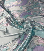 Pastel Swirl Lycra Satin Fabric by the Metre - Whotex Fabrics London