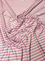 Pink and White Striped Fabric by the Metre - Whotex Fabrics London
