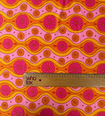 Pink Geometric Pattern Floral Fabric – Fabric by Metre, Options: Satin, Crepe, Spandex, Chiffon - Whotex Fabrics London