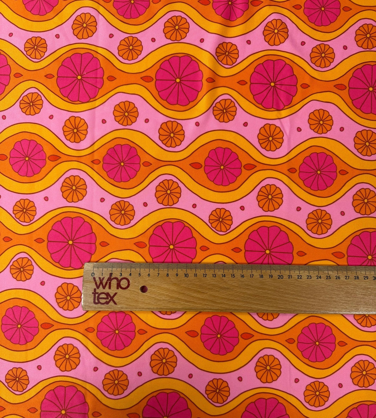 Pink Geometric Pattern Floral Fabric – Fabric by Metre, Options: Satin, Crepe, Spandex, Chiffon - Whotex Fabrics London