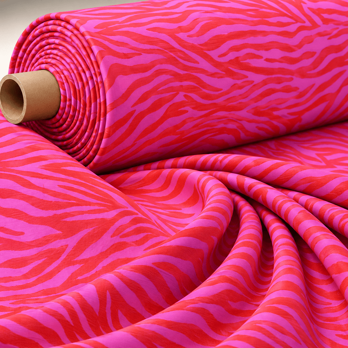 Pink Red Zebra Upholstery Fabric by the Metre - Whotex Fabrics London