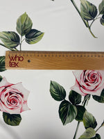 Pink Rose Crepe Fabric by the Metre - Whotex Fabrics London