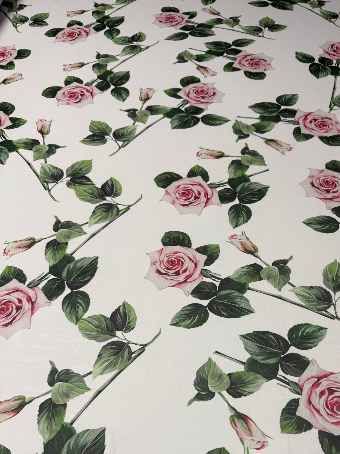 Pink Rose Crepe Fabric by the Metre - Whotex Fabrics London