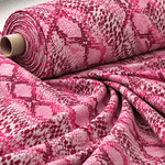 Pink Snakeskin Print Lycra Stretch Fabric by the Metre - Whotex Fabrics London