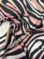 Pink Wave Satin Fabric by the Metre - Whotex Fabrics London