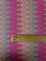 Pink Zigzag Knit Fabric - Lurex 4 - Way Stretch Fabric - Whotex Fabrics London