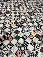 Pop Art Checkered Crepe Fabric by the Metre – Retro Fashion Style - Whotex Online Fabric Store