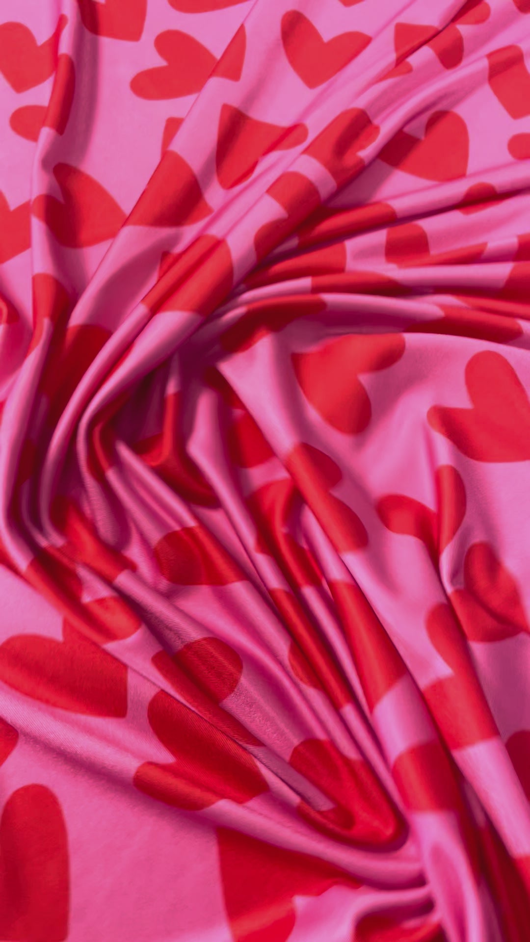 Pink Heart Print Lycra Stretch Fabric by the Yard – Soft Material