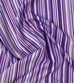Purple Metallic Stripe Fabric by the Metre - Whotex Fabrics London