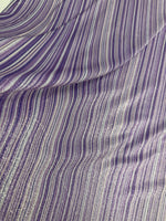 Purple Striped Lurex Fabric by the Metre - Whotex Fabrics London