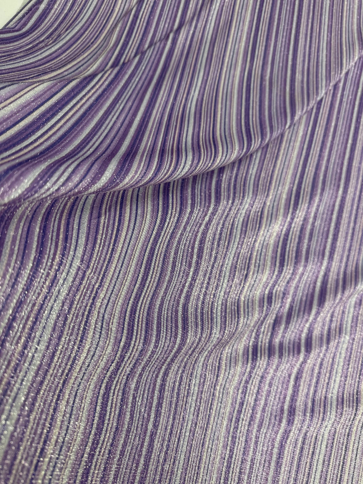 Purple Striped Lurex Fabric by the Metre - Whotex Fabrics London