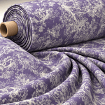 Purple Toile Satin Fabric by the Metre - Whotex Fabrics London