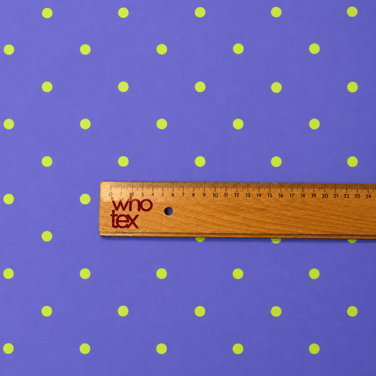 Purple with Lime Green Polka Dots Satin Fabric by the Metre - Whotex Fabrics London