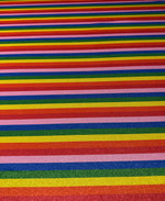 Rainbow Stripe Lurex Fabric by the Metre - Whotex Fabrics London
