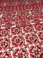 Red Baroque Tile Crepe Fabric by the Metre – Ornamental - Whotex Online Fabric Store