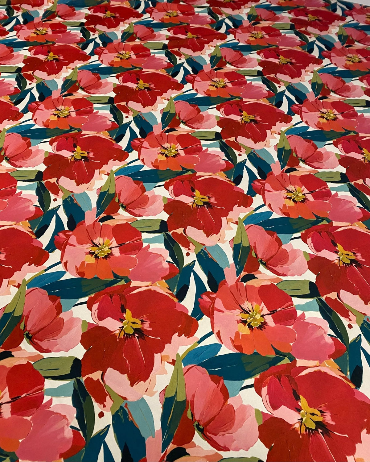 Red Floral Fabric – Available in Satin, Crepe, Spandex & Chiffon | By Metre - Whotex Online Fabric Store