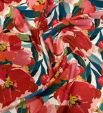 Red Floral Fabric – Available in Satin, Crepe, Spandex & Chiffon | By Metre - Whotex Online Fabric Store