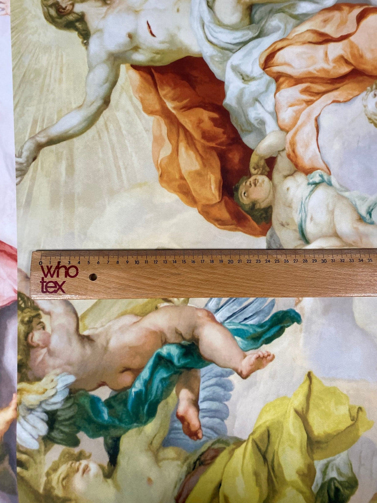 Renaissance Art Crepe Fabric by the Metre – Angel & Fresco Print - Whotex Online Fabric Store