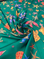 Renaissance Mythology & Leopard Print Chiffon Satin Fabric by the Metre - Whotex Online Fabric Store
