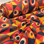 Retro Geometric Print Fabric by the Metre - Whotex Fabrics London