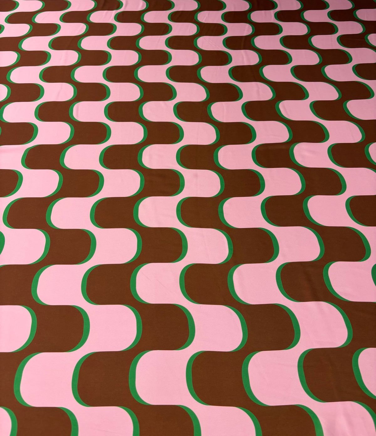 Retro Wave Print Satin Fabric by the Metre - Whotex Fabrics London