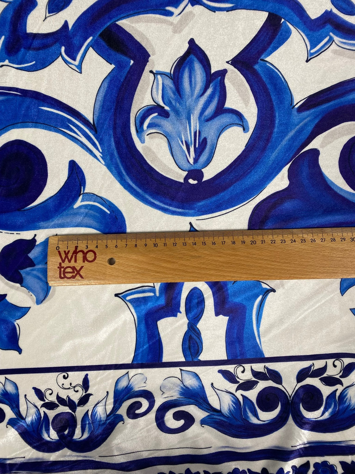 Royal Blue Baroque Velvet Fabric by the Metre - Whotex Fabrics London