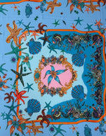 Sea Life Print Crepe Fabric by the Metre - Whotex Fabrics London