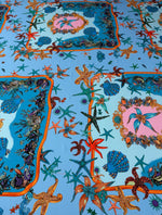 Sea Life Print Crepe Fabric by the Metre - Whotex Fabrics London