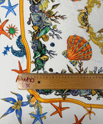 Sea Life Print Satin Fabric by the Metre - Whotex Fabrics London
