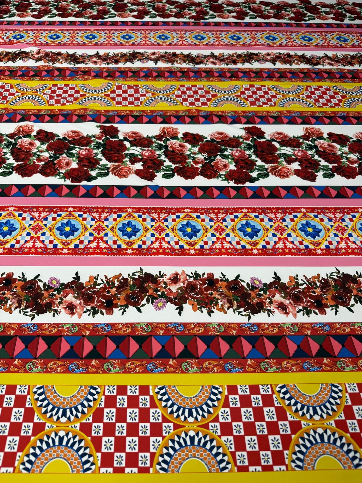 Sicilian Floral Fabric Sold by Metre - Whotex Fabrics London