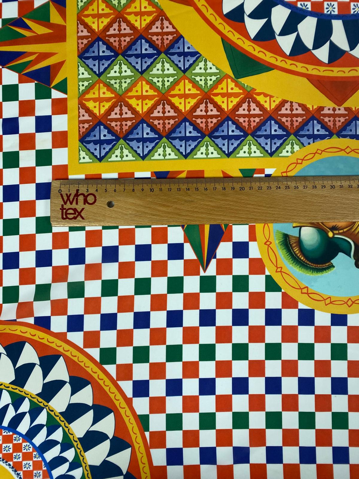 Sicilian Majolica Crepe Fabric by the Metre – Mediterranean - Whotex Online Fabric Store