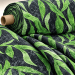 Silky Velvet Leaf Pattern Fabric by the Metre - Whotex Fabrics London