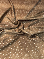 Taupe Fawn Deer Print Stretch Scuba Fabric by the Metre - Whotex Fabrics London