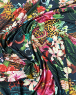Tropical Jungle Fabric – Floral & Leopard Exotic Print by the Metre - Whotex Fabrics London