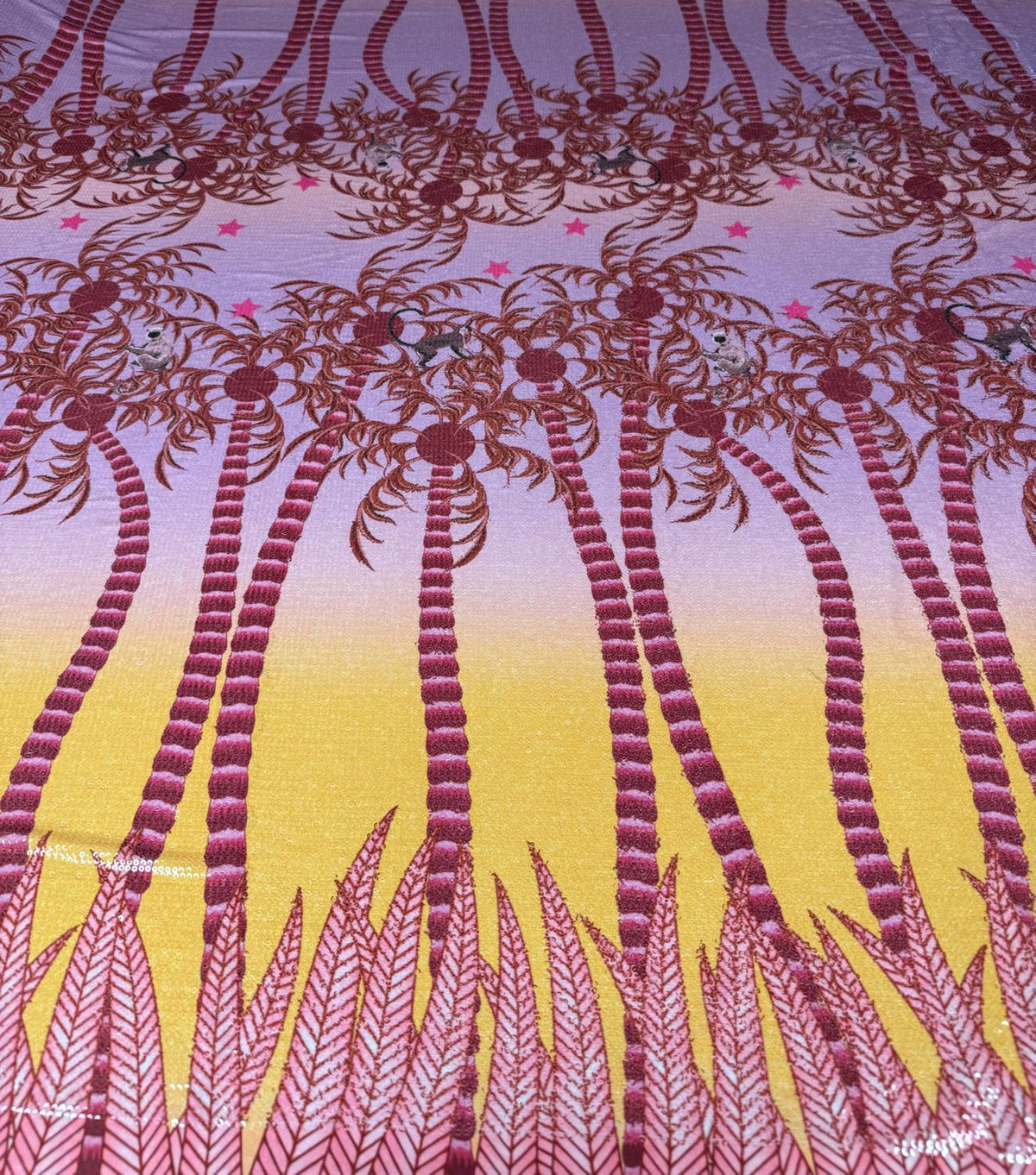 Tropical Palm Ombre Fabric for Summer Dresses - Whotex Fabrics London